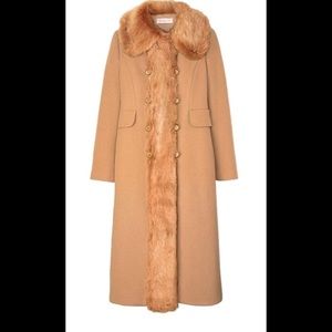 NEW Tory Burch Wool Coat with Fur